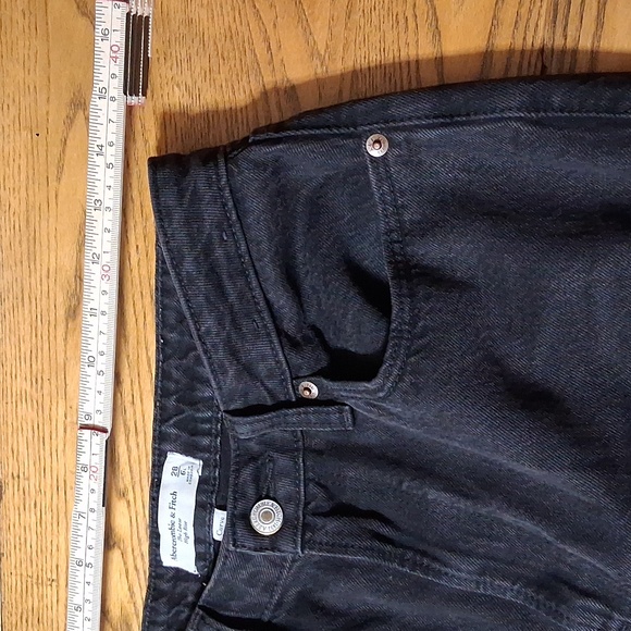 ABERCROMBIE & FITCH Jeans Women 28 / 6 BLACK LOOSE HIGH RISE Preowned Denim Used - Picture 6 of 8